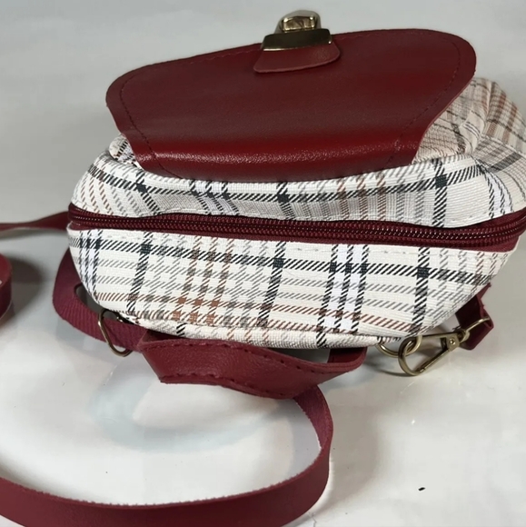Mini Backpack Crossbody Bag For Girl Plaid Women Shoulder Bag - Picture 2 of 6